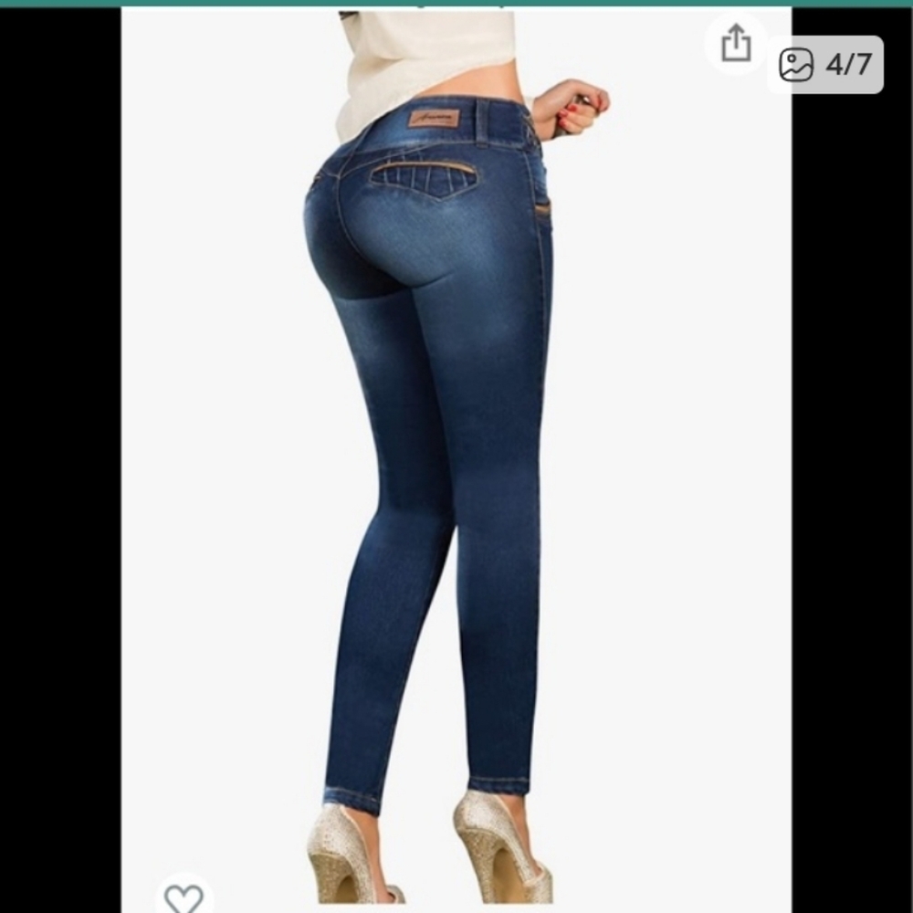 Aranza Butt Lifting Skinny Jeans, Sz 9, Embroidered, Strechy, 30" Inseam